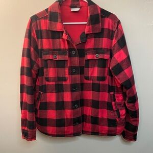 Columbia Red and Black Checkered Utility Jacket size XL